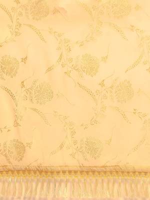 beige beige floral zari pure chiffon saree 5
