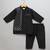 Black embroidered cotton silk Men Kurta Set