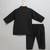 Black embroidered cotton silk Men Kurta Set