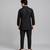 Black embroidered cotton silk Men Kurta Set