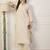 Off-white cotton poly embroidered kurta set