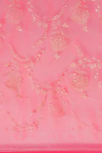 pink pink floral pure chiffon saree