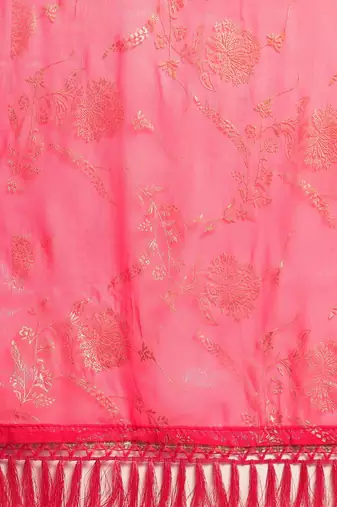pink pink floral pure chiffon saree
