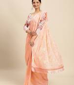 pink pink floral pure chiffon saree