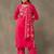 women embroidered regular thread work cotton kurta with palazzos & with dupatta