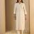 Off-white cotton poly plain kurta set