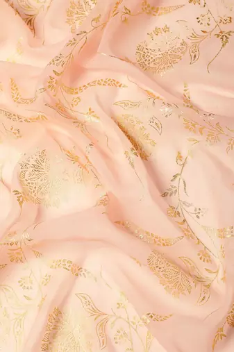 pink pink floral pure chiffon saree