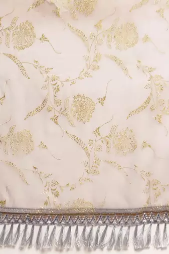 grey grey floral pure chiffon saree