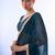teal embellished beads and stones pure chiffon saree
