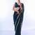teal embellished beads and stones pure chiffon saree