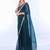 teal embellished beads and stones pure chiffon saree
