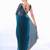 teal embellished beads and stones pure chiffon saree