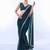teal embellished beads and stones pure chiffon saree