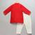red woven cotton silk kurta set