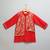 red woven cotton silk kurta set