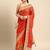 red bandhani gotta patti pure chiffon saree