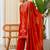 Dark-orange silk blend embroidered kurta set
