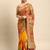 yellow bandhani gotta patti pure chiffon saree