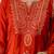 Dark-orange silk blend embroidered kurta set