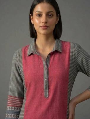 women striped regular kurta with trousers 2
