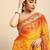 yellow bandhani gotta patti pure chiffon saree