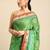 green bandhani gotta patti pure chiffon saree