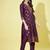 Purple silk blend printed kurta set