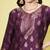 Purple silk blend printed kurta set