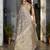 grey leheriya woven design zari banarasi saree with unstitched blouse piece