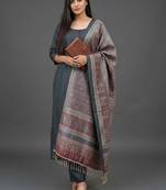 women ethnic motifs regular kurta with trousers & with dupatta