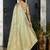 green striped woven design zari organza banarasi saree