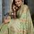 green striped woven design zari organza banarasi saree