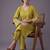 women ethnic motifs embroidered regular thread work kurta with trousers