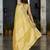 yellow leheriya zari organza handloom banarasi saree