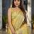 yellow leheriya zari organza handloom banarasi saree