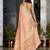 peach leheriya zari organza banarasi saree