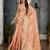 peach leheriya zari organza banarasi saree