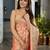 peach leheriya zari organza banarasi saree