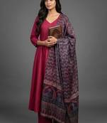 women ethnic motifs regular kurta with trousers & with dupatta
