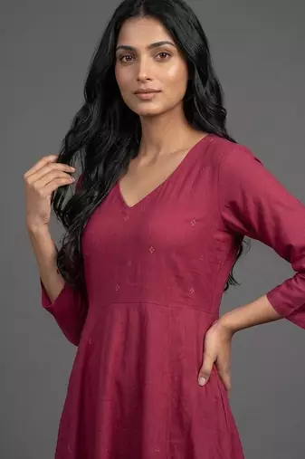 women ethnic motifs regular kurta with trousers & with dupatta