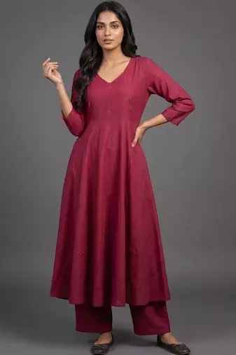 women ethnic motifs regular kurta with trousers & with dupatta