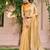 yellow yellow embellished beads & stones pure chiffon saree
