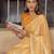 yellow yellow embellished beads & stones pure chiffon saree
