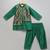 Green woven cotton silk kurta set