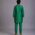Green woven cotton silk kurta set
