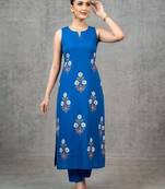 women floral printed regular kurta with trousers