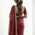 maroon embellished zari satin designer saree