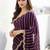 purple embellished embroidered satin saree
