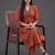 women ethnic motifs embroidered regular mirror work kurta with trousers