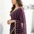 purple embellished embroidered satin saree